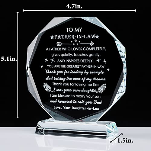 Personalized Father-in-Law Crystal Keepsake Gift from Daughter-in-Law