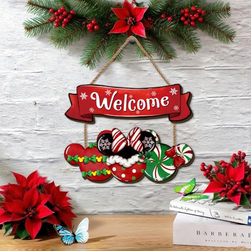 Christmas Wreath 11.8×9.8 Inch Winter Xmas HoHoHo Home Party Decor
