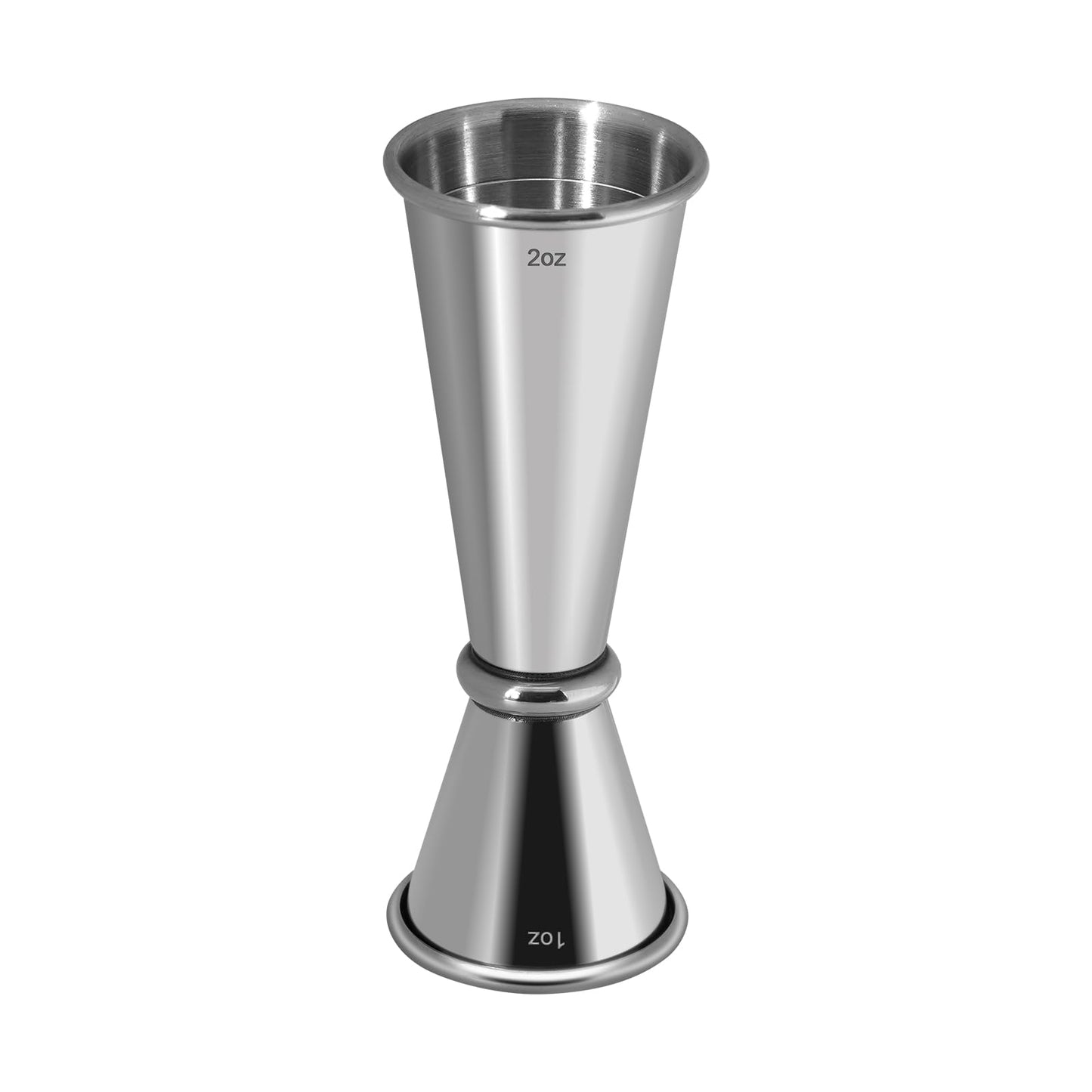 Stainless Steel Cocktail jiggers,Double Sided Jigger for Bartending, 2 OZ 1 OZ Dual Measuring Cup for Bar Party Wine Cocktail Drink Shaker (Silver)