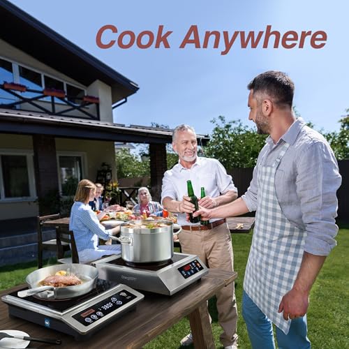 Professional Induction Cooktop 1800W with Large Coil Burner, NSF Certified