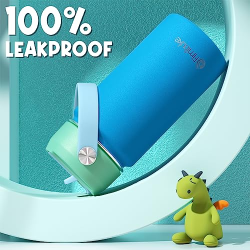 Kids Insulated Water Bottle - Ocean Life Design, 14oz, Double Wall Stainless Steel - Variation B8