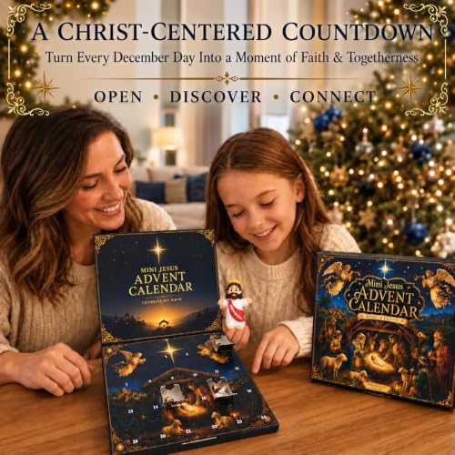 Mini Jesus Advent Calendar 2026,24 Day Christmas Countdown with 24