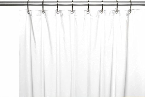Elegant Heavy Duty Vinyl Shower Curtain Liner - 12 Metal Grommets | White Color