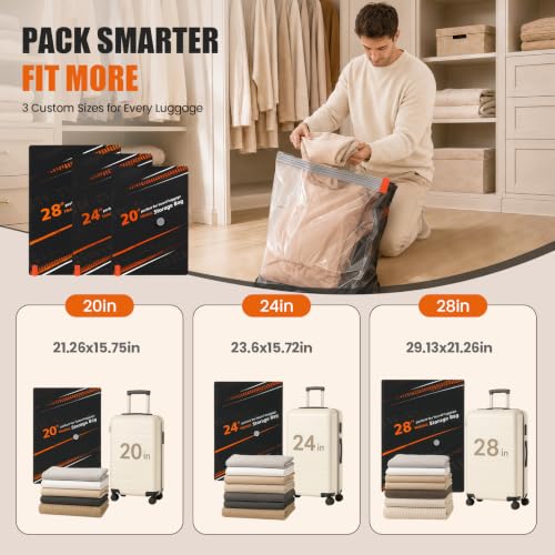 Rechargeable Vacuum Storage Bags 20-Piece Set with Portable Pump – Travel & Home Organization
