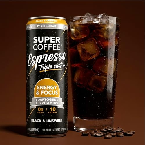 Triple Shot Black Cold Brew Coffee - 11oz Can Pack of 12 - No Sugar