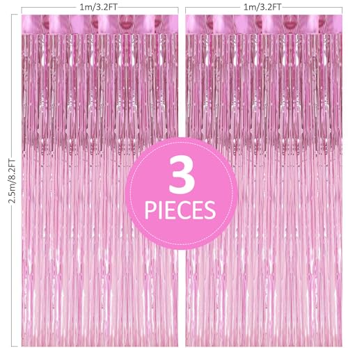Birthday Party Decorations| 3 Pack 3.3 x 9.9 ft Blue Foil Fringe Curtains Party Supplies|Tinsel Curtain Backdrop for Parties, Glitter Streamers Backdrop for Birthday/Photo Booth Backdrops/Party Decor