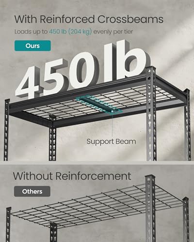 Heavy-Duty 5-Tier Steel Storage Shelves - Adjustable Garage & Warehouse Racks