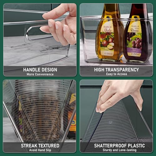 32-Inch Lazy Susan Organizer Bins - 8 Pack for Corner Cabinets - Clear, BPA-Free