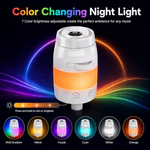 White Galaxy Projector Night Light 2-in-1 USB Starry Sky Projector with 13 Films