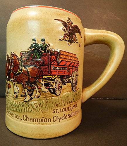 Budweiser 1980 CS19 Holiday Stein with Clydesdales – First in Series, 5"