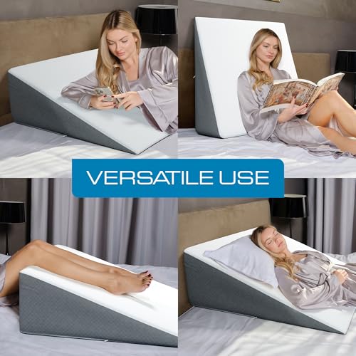 High Wide Bed Wedge Pillow for Sleep Apnea Acid Reflux Back Pain 12" - Kölbs