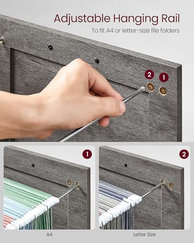 VASAGLE File Cabinet with 3 Drawers - Misty Gray, A4 & Letter Size Printer Stand