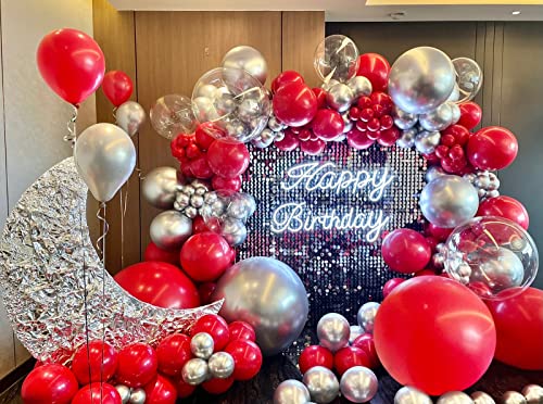 FOTIOMRG 110pcs Red Balloon Arch Kit with 18, 12, 10 & 5 Inch Balloons - Party Decorations