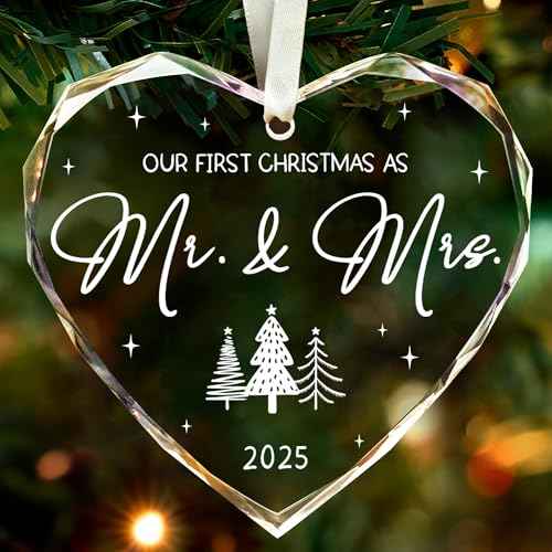 Wedding Gift for Couples 2025, First Christmas Married Ornament 2025, Mr and Mrs Gifts,Bridal Shower Gift,Just Married Ornament, Wedding Ideas for Newly Bride,Future Mr Mrs