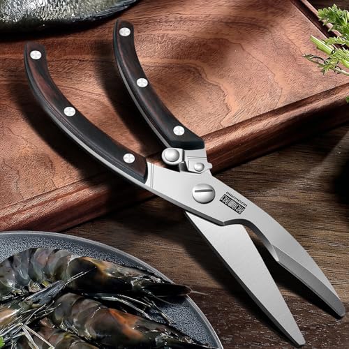 Heavy Duty Kitchen Shears - Ultra-Sharp Poultry Scissors with Ergonomic Handle