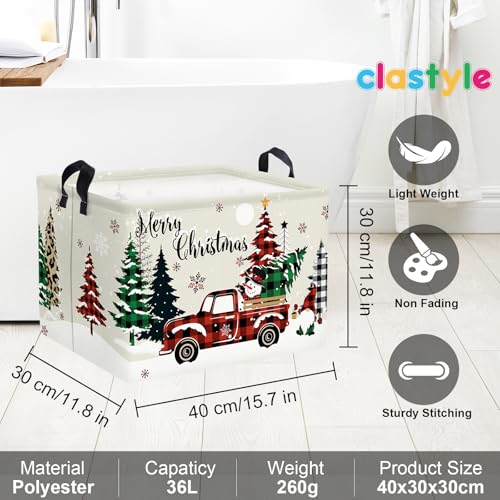 Clastyle Gnome Truck Christmas Tree Basket 40x30cm Festive Holiday Storage