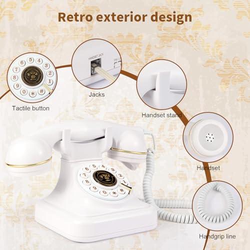 Retro Audio Guest Book Phone for Weddings & Parties - White