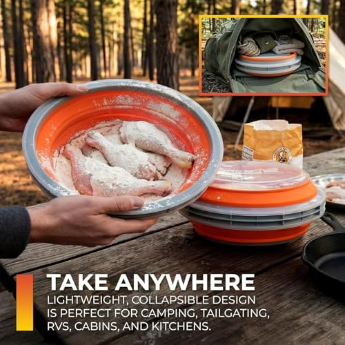CanCooker Collapsible Batter Bowl XL – Orange, 1 Pack, Mess-Free Kitchen Tool