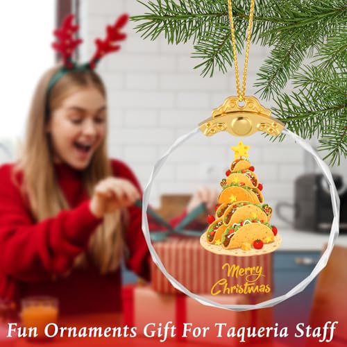 Soulchen Crystal Taco Christmas Ornament – Mexican Food Tree Decoration 2.68in