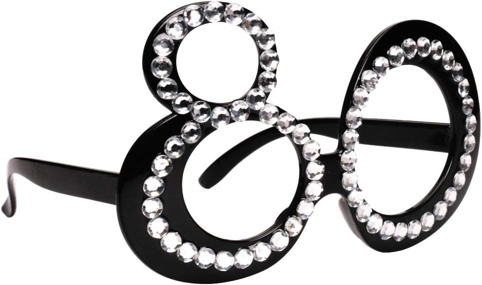Ocean Line 80th Birthday Glasses - Funny Photo Booth Props | Novelty Eyewear for Kids & Adults, 6 Pack