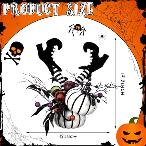 Halloween Table Centerpieces Decorations - Witch Boot and Pumpkin Variation