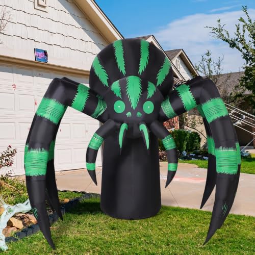 7FT Inflatable Halloween Spider with LED Lights Outdoor Yard Decoration