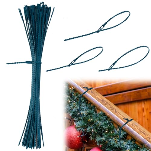 Jeyeou 50pcs Christmas Garland Ties 40cm Nylon Adjustable Wreath Hanger