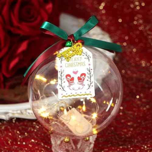 10 Pcs Christmas Fillable Ornaments Ball - 3.14'' Clear Plastic Ornaments DIY Craft Transparent Ball for Christmas Halloween Wedding Xmas Holiday Party Tree Decor Home 80mm (3.14''/80mm)