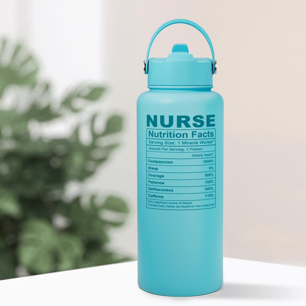 Nurse Gifts for Women - Nutrition Facts Water Bottle 32oz Stainless Steel Insulated with Lid, Nurse Appreciation Gifts for Female Nurses, Friends, Graduation Christmas Birthday Nurse Week