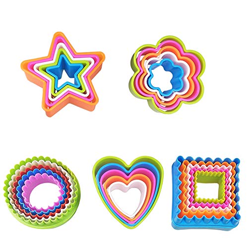 25-Piece Cookie Cutter Set 5 Shapes Multi-Size Fondant & Biscuit Cutters