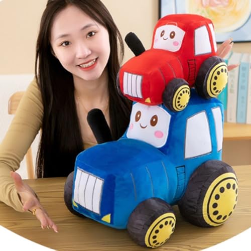 Car Plush Tractor Stuffed Cushion Truck Toy Super Cute Car Plush Pillow,Tractor Pillow Sofa Cushion Gift for Kids Or Lovers in Valentine's Day, Christmas or Birthday (Blue)
