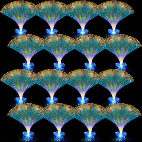 Amylove 16 Pcs Mini Fiber Optic Lamps 10 Inch Glow In The Dark Party Favors