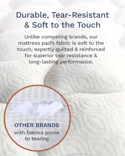 ViscoSoft Copper Infused King Size Mattress Pad - Plush 750 GSM Fill, Cool & No-Slip