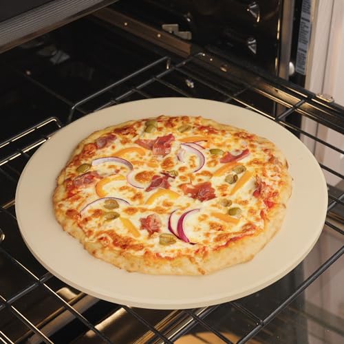 Old Stone 16-Inch Round Pizza Stone - Non-Cracking Bakeware for Pizzas Bread & Vegetables