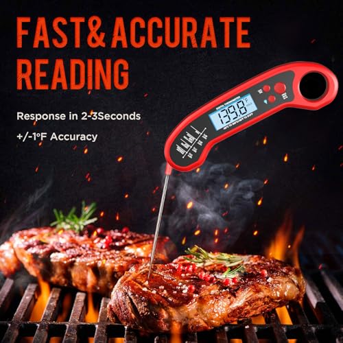 Digital Meat Thermometer for Grilling - Instant Read, Low Light Ready