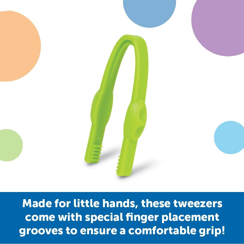 Learning Resources Easy-Grip Tweezers - Montessori Fine Motor Skills Tool for Kids | Sensory Bin Tongs