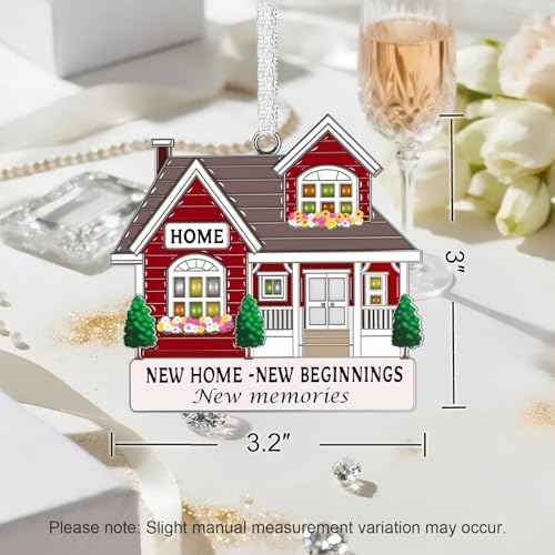 Zerobe 2025 Metal Red Housewarming Ornament - Unique New Homeowner Gift, First Home Keepsake, Christmas Tree Decoration, Moving in Present for Warm House Party