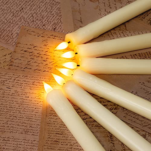Homemory Ivory Drip Taper Flameless Candles with Remote & Timer, 24 Pack, 9.6 Inch