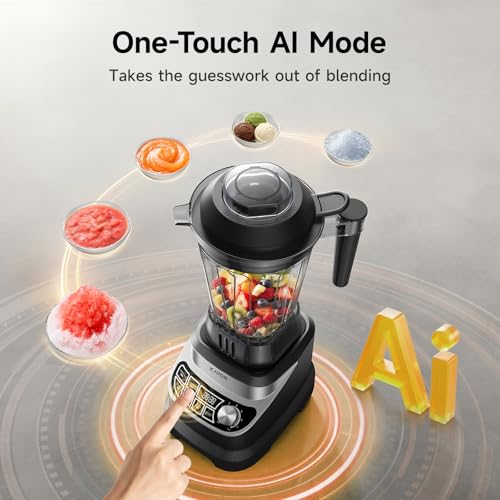 Kavor 2400W Peak Countertop Blender with 64oz Pitcher & Travel Cup, Smart AI Presets