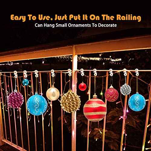 TITE 100 PCS Mini Plastic Gutter Hanging Hooks for Outdoor Christmas Lights, S Clips for Party, Birthday, Wedding Decoration(A)