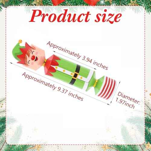 24 Packs DIY Christmas Cracker Kit No Snap Xmas Party Table Favors Snowflake Reindeer Christmas Party Cracker Candy Boxes for Holiday Dinner Decoration Gift
