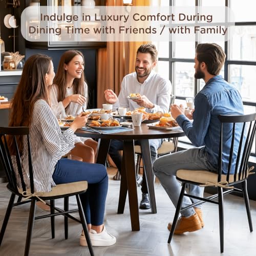 Kitchen Chair Cushions 6 Pack Thick Memory Foam Seat Pads Non-Slip Water-Resistant