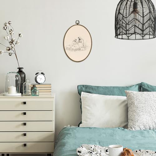 LLOKARNORA Christmas Nativity Scene Oval Canvas Wall Art Decor - Festive Holiday Home Accent