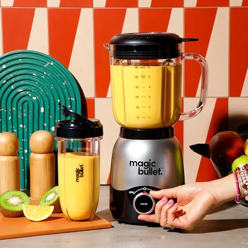 Magic Bullet Combo Blender 600W with 48oz Pitcher & To-Go Cup - Silver