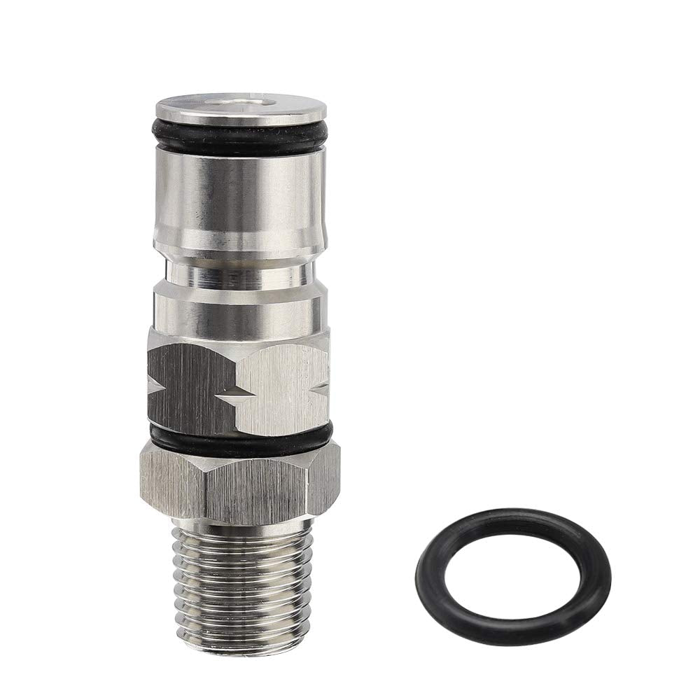 OneBom Ball Lock Post with Poppets, 1/4’’ Male NPT Hex Nipple, 19/32"-18 Gas/Liquid Corny Keg Adapter (Gas)