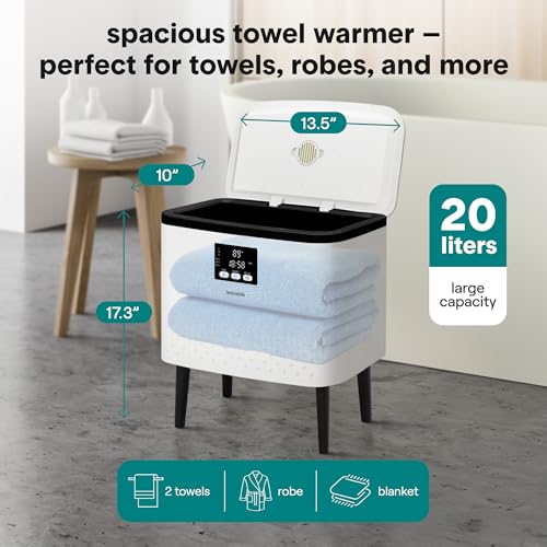 SereneLife WiFi Towel Warmer Bucket - 20L Large Capacity, Black
