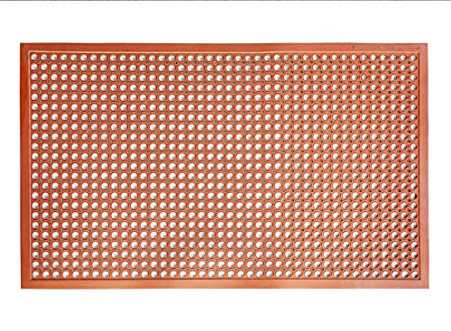 Rubber Floor Mat 36x60 Inch Anti-Fatigue Drainage Safe Work Area