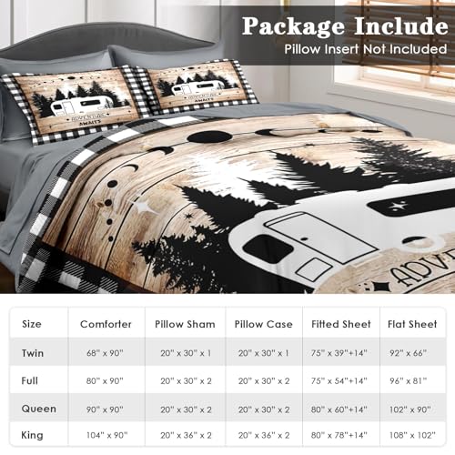 Camping Queen Comforter Set with Sheets - 7 Pieces RV Camper Bedding - Queen / Campervan