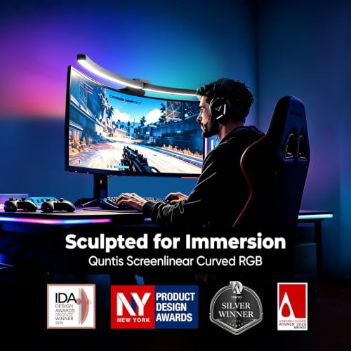 Curved Monitor Light Bar RGB Desk Lamp for 34+ Inch Screens, Stepless Brightness & Color