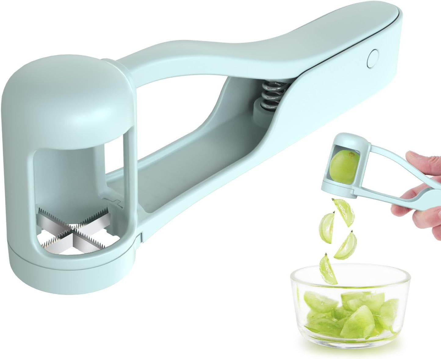 Luvan Grape Cutter - Stainless Steel Slicer for Toddlers | Cuts Grapes, Tomatoes & Strawberries into 4 Pieces